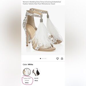 Elegant Embellished Heels with Feather Detail